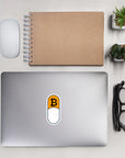 BTC Pill Sticker white