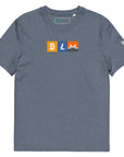 BLM Crypto T-Shirt Featuring Bitcoin, Litecoin & Monero Dark Heather Blue