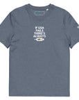 "If USA Fails, There's Always USB" T-Shirt Dark Heather Blue
