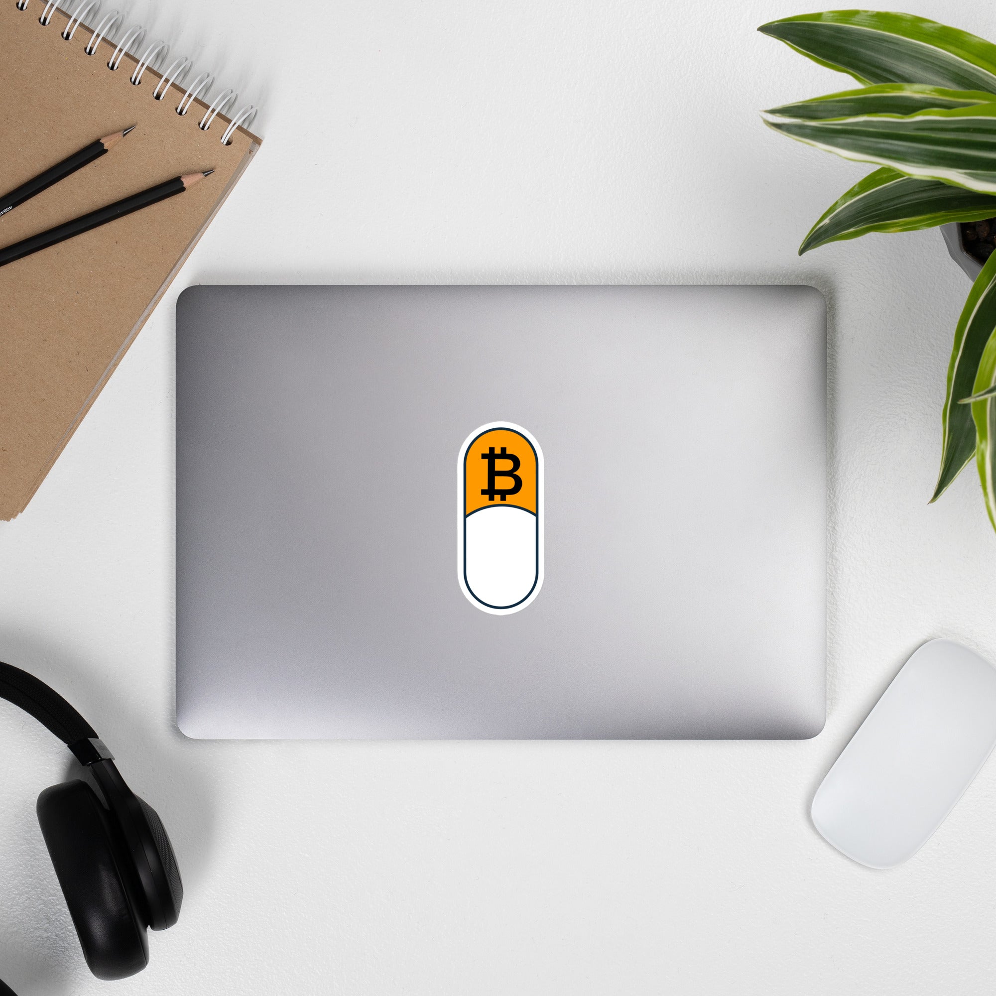 BTC Pill Sticker White