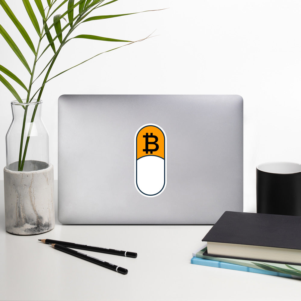 BTC Pill Sticker White