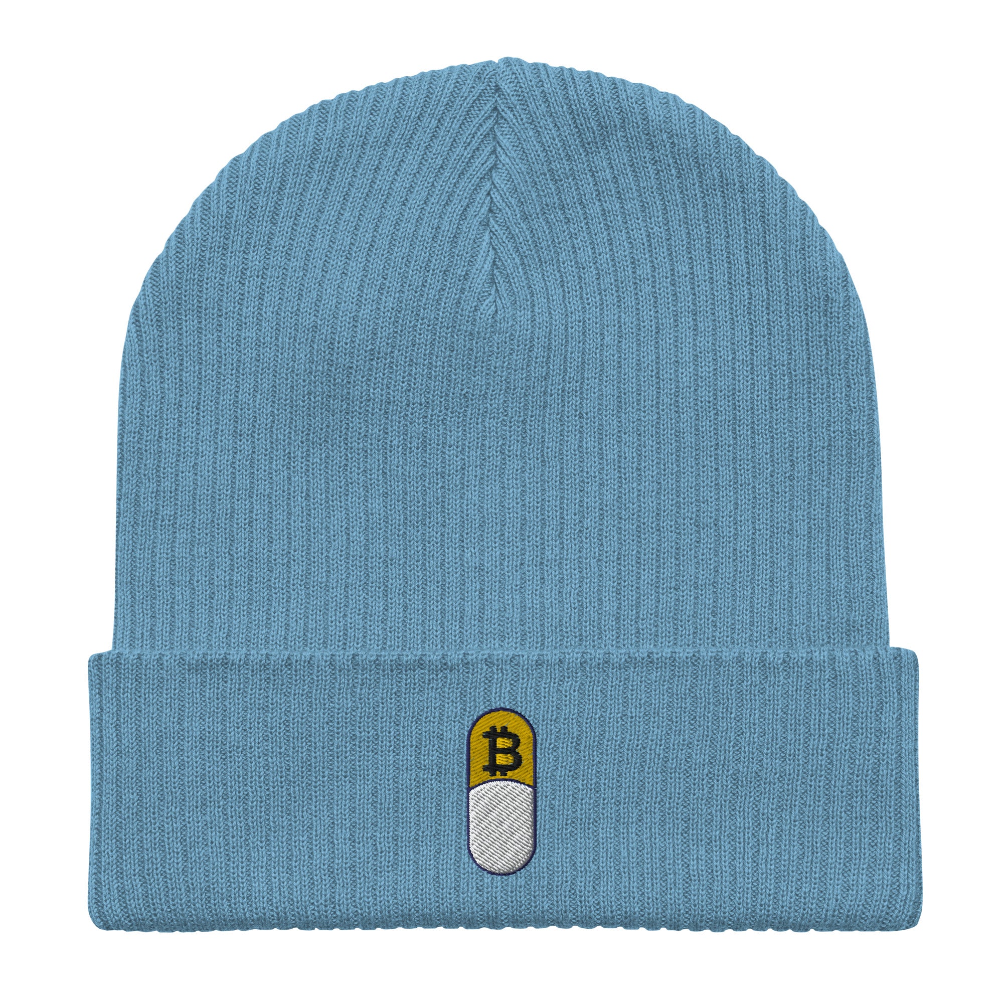 Bitcoin Beanie Hat Light Avio Blue