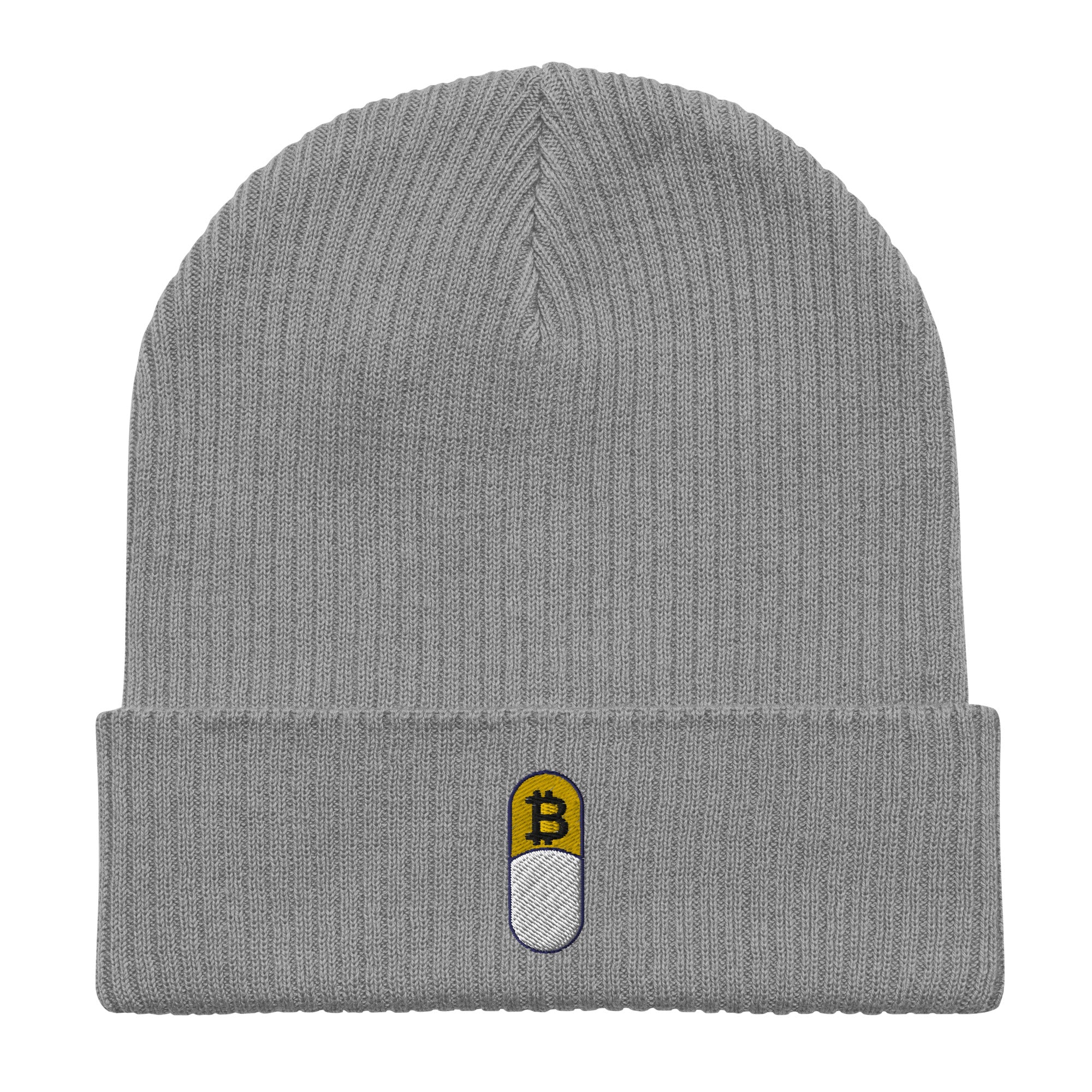 Bitcoin Beanie Hat Light Grey