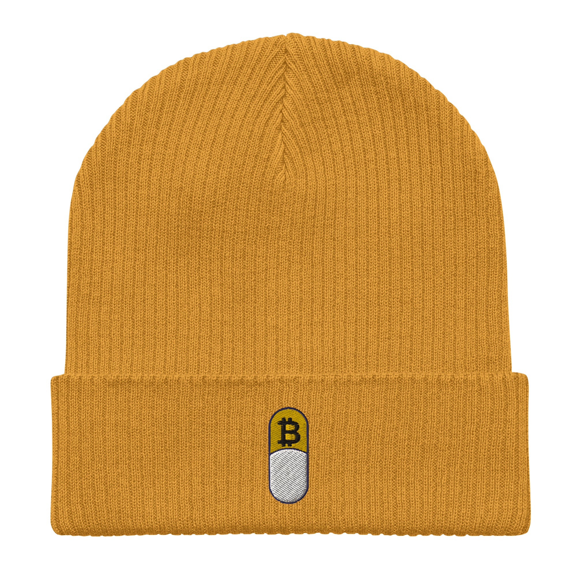 Bitcoin Beanie Hat Mustard Yellow