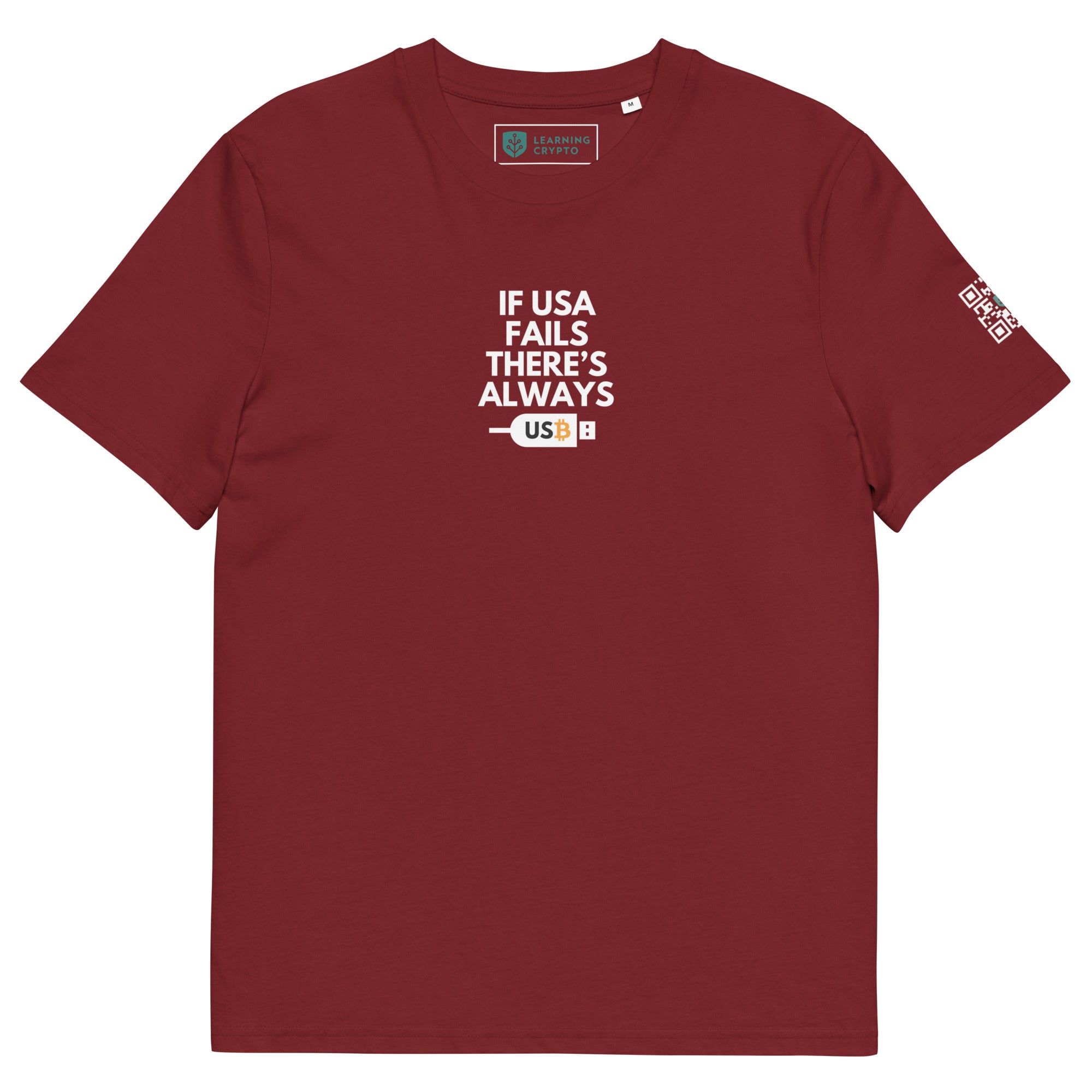 "If USA Fails, There's Always USB" T-Shirt Burgundy