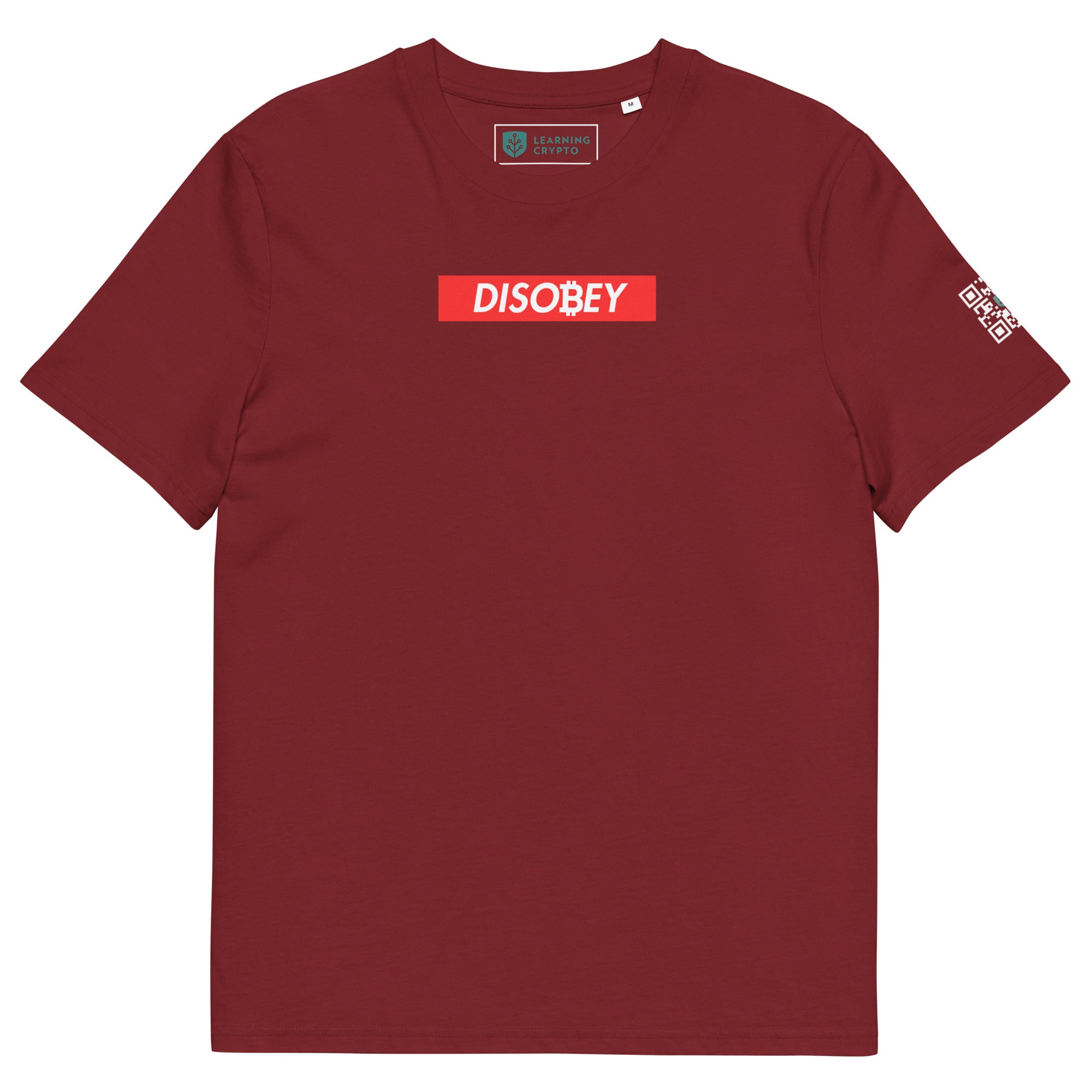 "DISOBEY" Bitcoin T-Shirt Burgundy