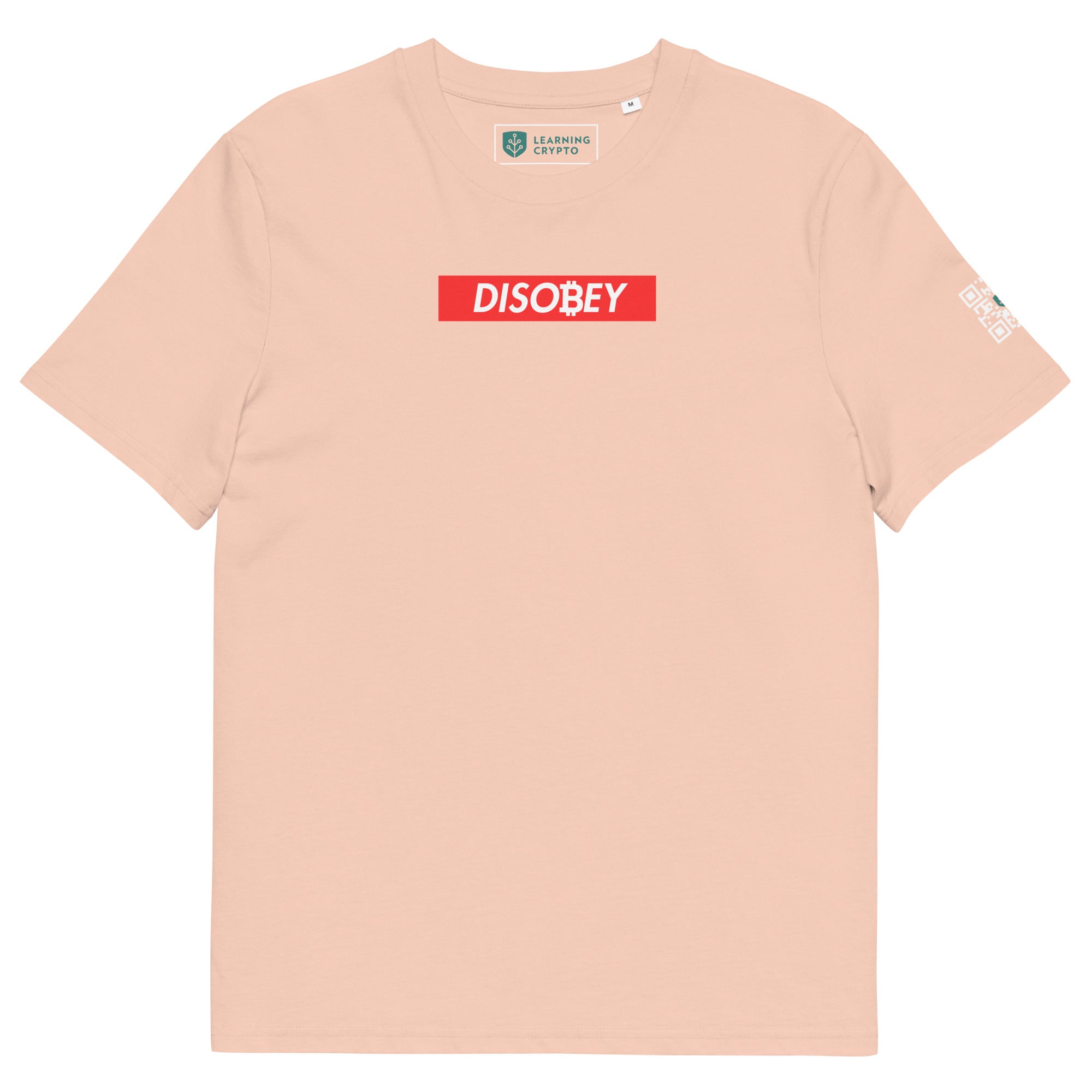 &quot;DISOBEY&quot; Bitcoin T-Shirt Fraiche Peche